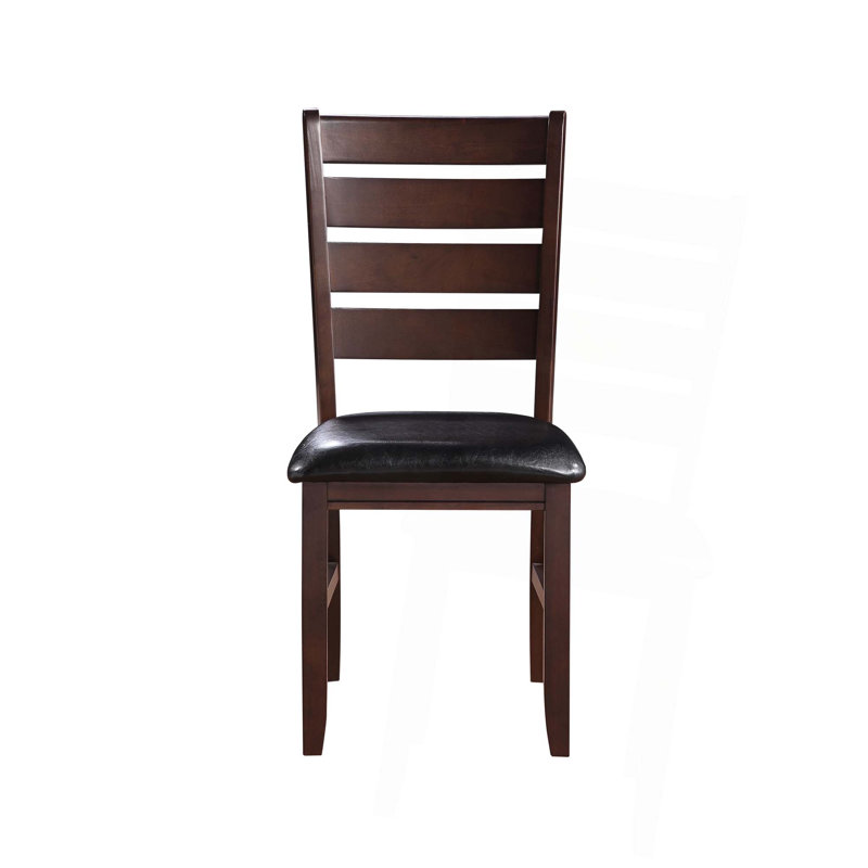 Chaise d'appoint en cuir synthétique et finition cerisier Urbana, ensemble de 2