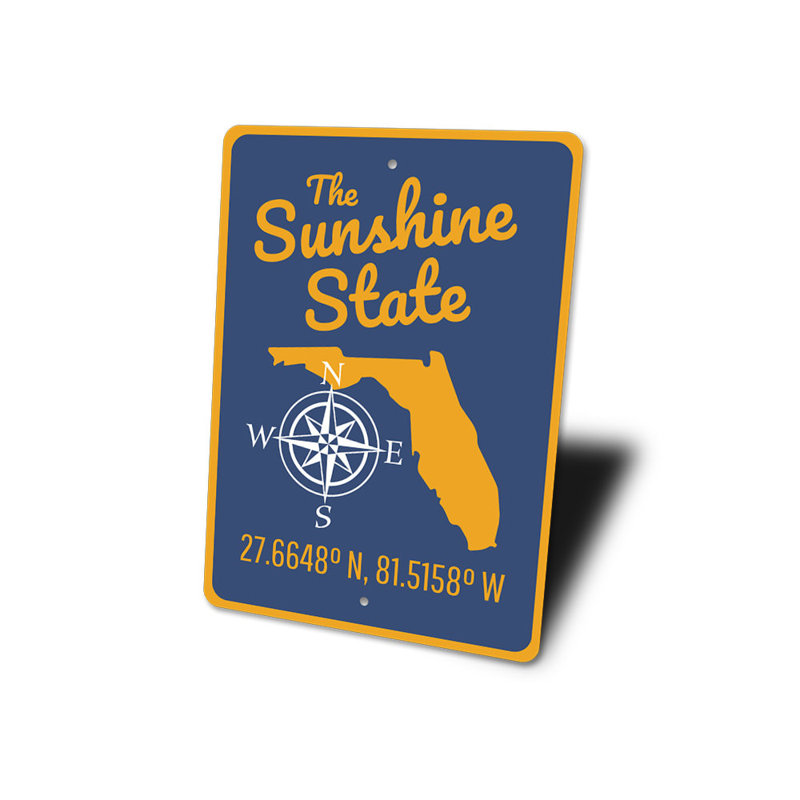 Plaque en aluminium Sunshine State, H 14 po x l 10 po x P 0,04 po