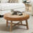 33.1" Round Leather Coffee Table-1768770172