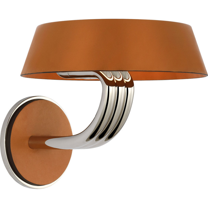 Hudson St. 8" Sconce, Nutmeg, Polished Nickel
