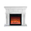 Foyer électrique avec porte et miroir en acrylique, flammes à DEL 3D, télécommande, protégé, foyer portatif à cristaux artificiels pour salon, chauffage 1500W, effet de flamme, contrôle, caractéristique,