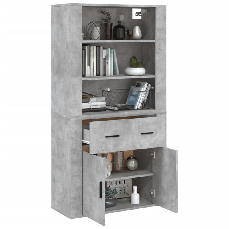 Lashema 33cm Sideboard, Concrete Grey
