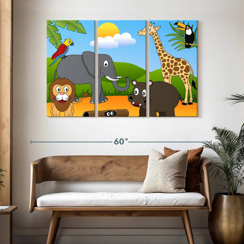 Ashelle, animaux de la jungle, H 32 po x l 50 po