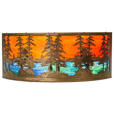 Rustic Lodge Copper Flush Mounted Sconce