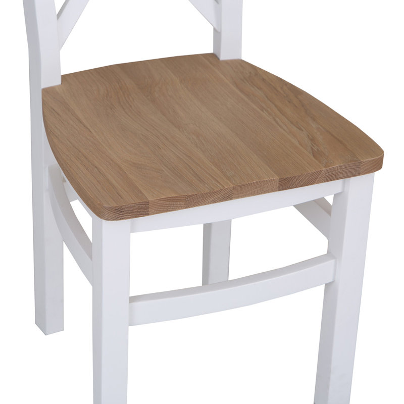 Lyddington Cross Back Chair Fabric Seat, oak, oak