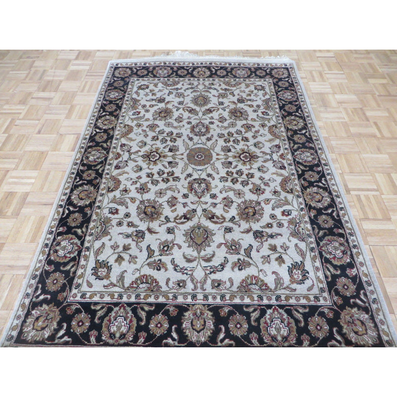Tapis de zone en laine 4 pi 10 po x 7 pi one-of-kind noué la brown Bearfield