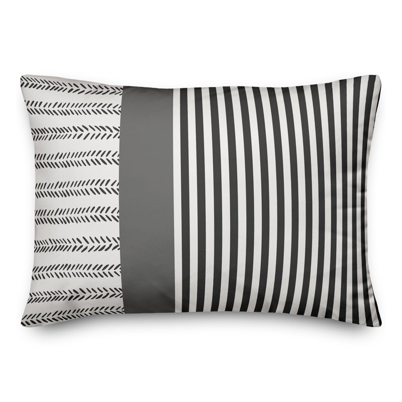 Housse et insert de coussin rectangulaire pour l'extérieur, gris