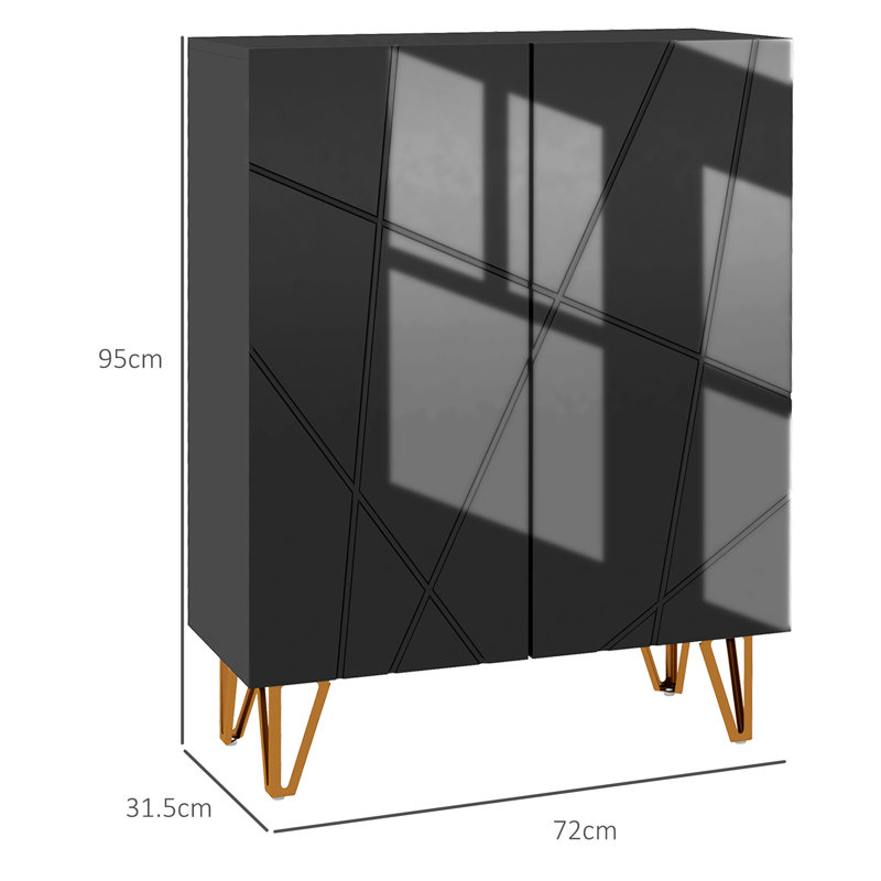 20 Pair Shoe Storage Cabinet, Black