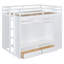 Lit mezzanine double avec tiroirs de rangement, tablettes ouvertes et éclairage à DEL, lit moderne peu encombrant pour enfants et adolescents-232351042