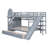 Full-Over-Full Castle Style Bunk Bed With 2 Drawers 3 Shelves And Slide - Gray-955227281-955227284