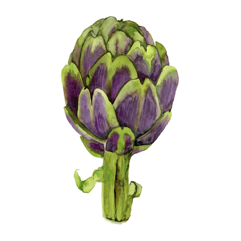 Aquarelle de légumes I, H 18 po x l 12 po