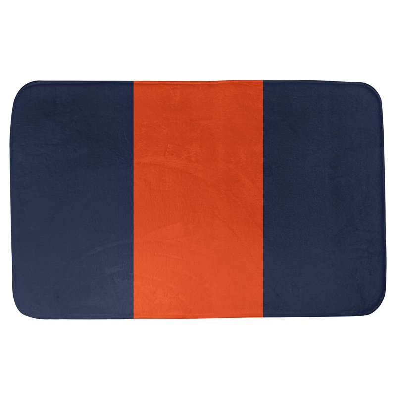 Memory Foam Non-Slip Bath Rug, 21" W x 34" L, Arizona , White/Blue Middle