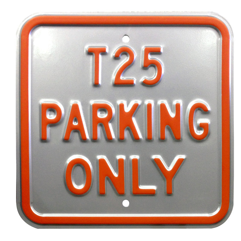 VW T25 Parking Only - No Frame Print on Metal