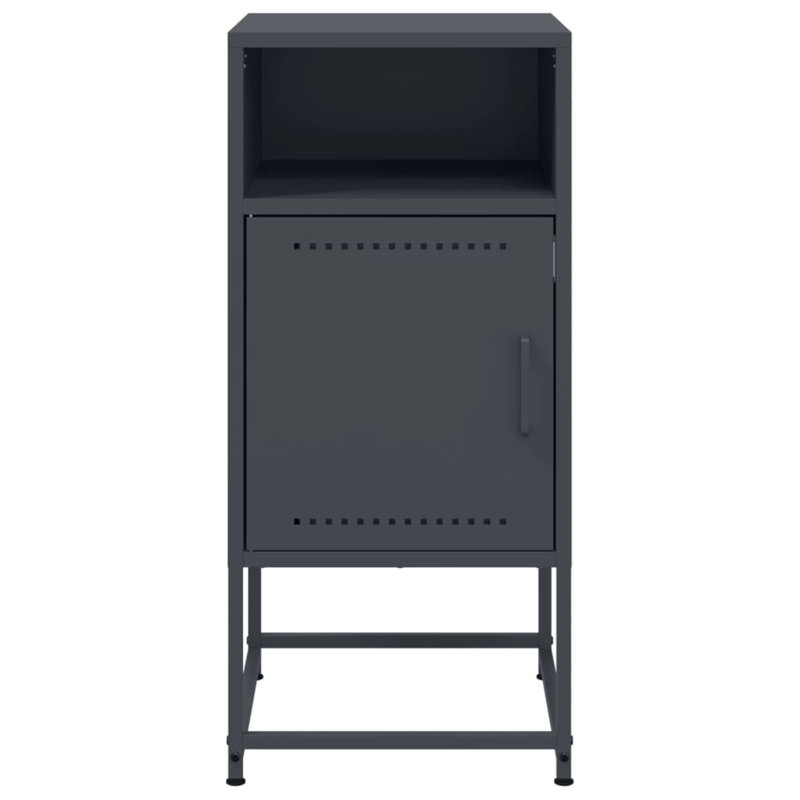 Rahkia 36 cm W Steel Bedside Table, Anthracite