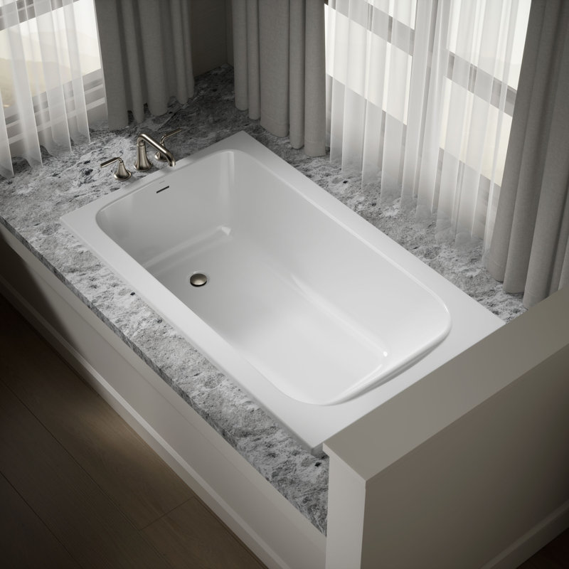 Avec 60 In. X 36 In. Drop-In Bath, White