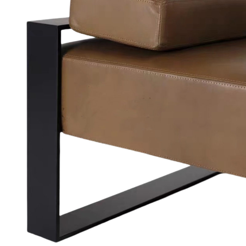 Banc en cuir, H 17,72 po x l 74,8 po x P 17,72 po