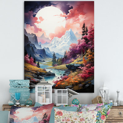 Fantasy Mountain Dreams - Paysage de montagnes, art mural