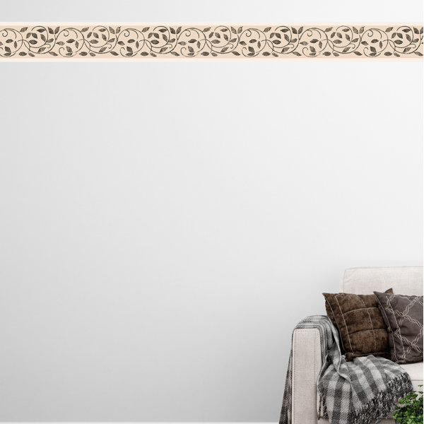 Red Barrel Studio® Peel And Stick Wallpaper Border - Damask Dark Grey ...