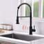 Robinet de cuisine sans contact - automatique Smart, mains, noir, remplissage en céramique, laiton, design intelligent automatique, élégant-1130181307
