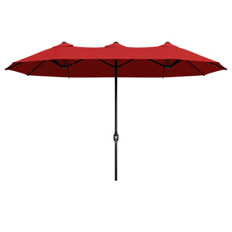 Parasol d'extérieur 13 pi double face, Rouge