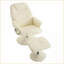 Fauteuils inclinables avec repose-pieds, fauteuil inclinable moderne en cuir de polyuréthane pivotant à 360 ° avec massage à 5 points, chauffage et amp; Dossier à 140 ° | Beige | Cuir PU