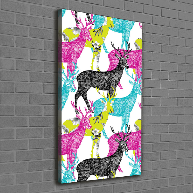 Arcenio Colourful Deer - Wrapped Canvas Print