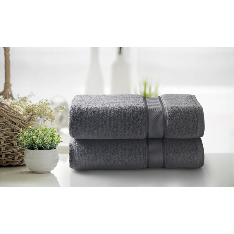 Ensemble de draps de bain en coton 2 pièces Kathy Ireland, 2, Gris