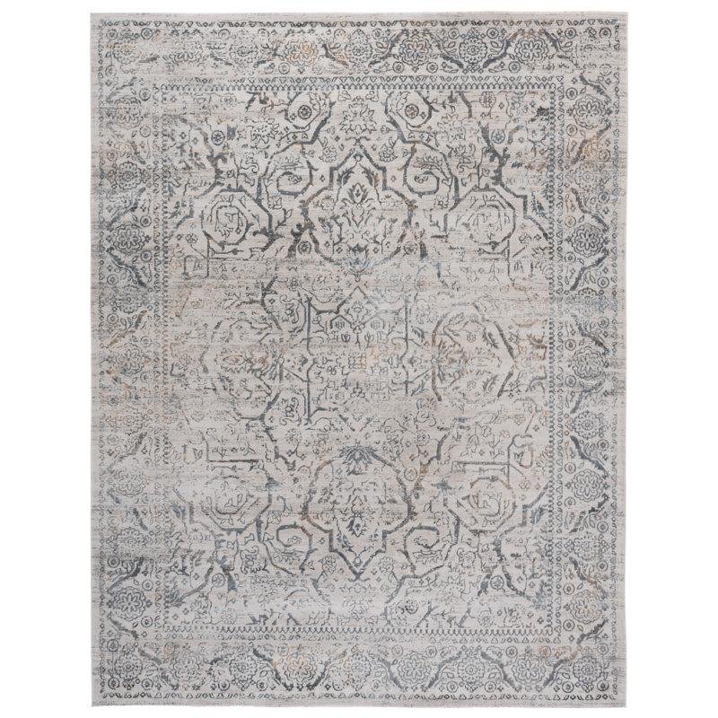 Madrid 714 Area Rug in Cream/Slate, Rectangle 8' x 10'