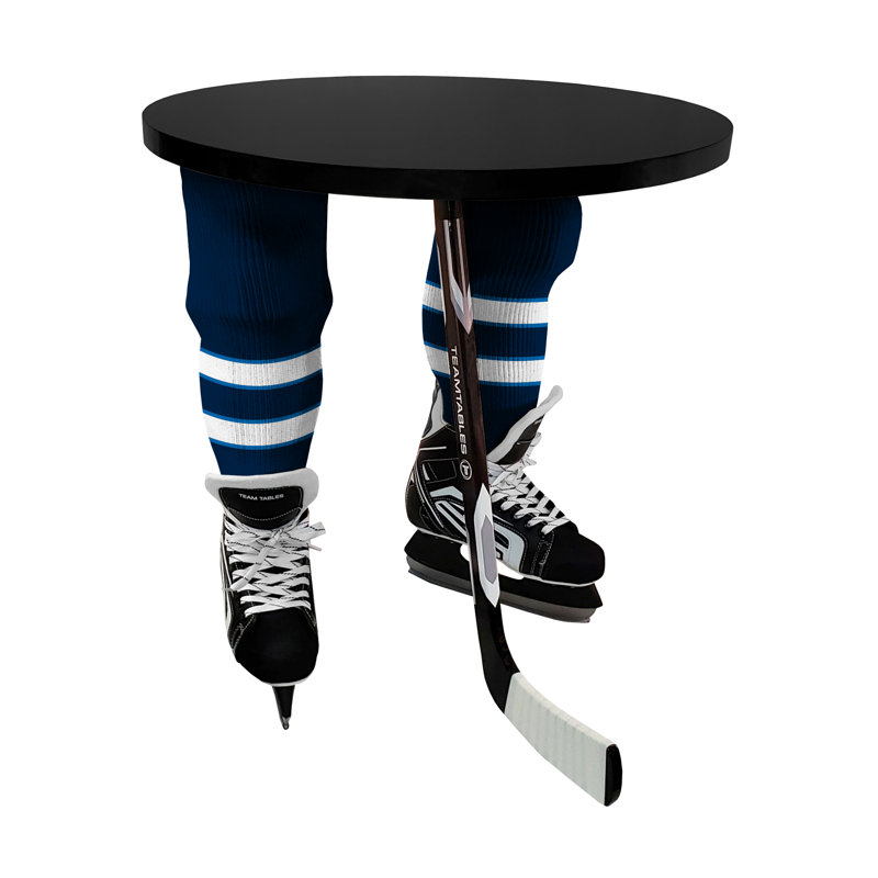 Table de bout à 3 pieds, Blanc, Canneberge / acajou, Jets de Winnipeg
