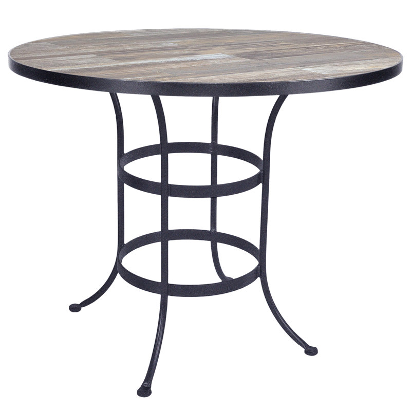 Outdoor Round Table, 38.5" H x 42" W x 42" D, Pallazo White, Graphite