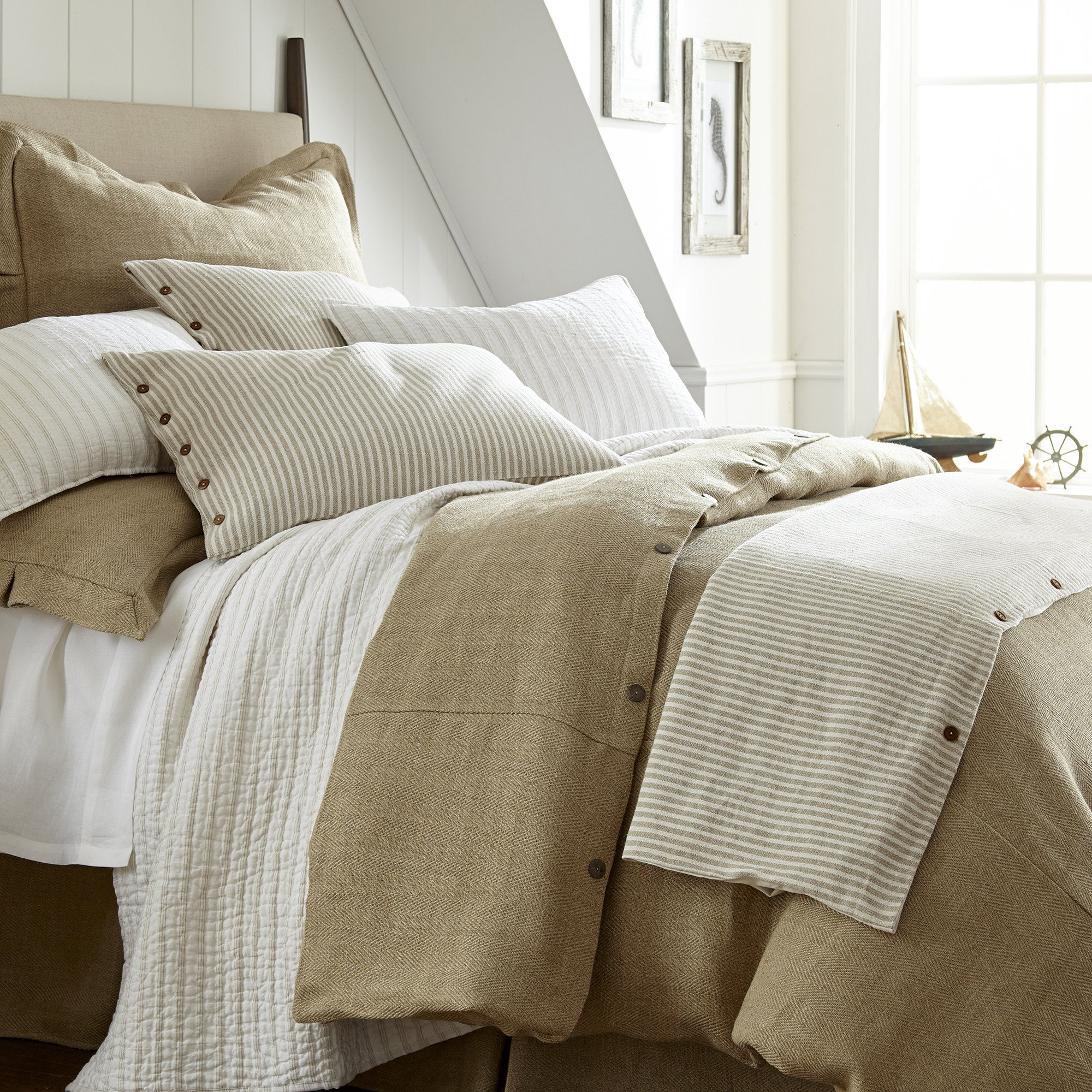 Mirissa Linen Blend Sham Set, Euro