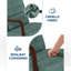 Fauteuil d'appoint MidCentury Modern Living Chenille Green-1693286485