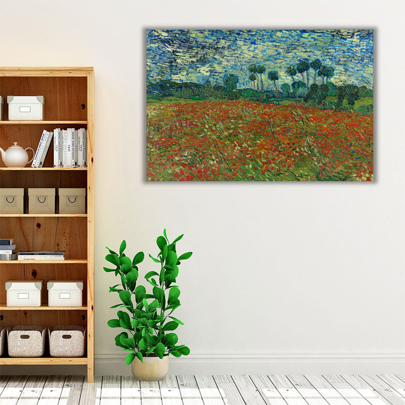 Champ de coquelicots, Auvers-sur-Oise, 1890 - reproduction d'art sur toile, H 32 po x l 48 po