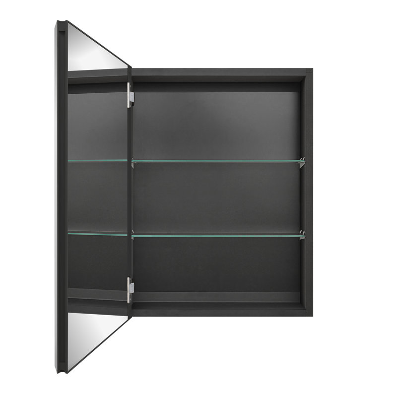 Kevia Surface Medicine Cabinet with Mirror, 20", Matte Black