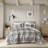 3PCS Full/Queen Plaid Duvet Cover Set