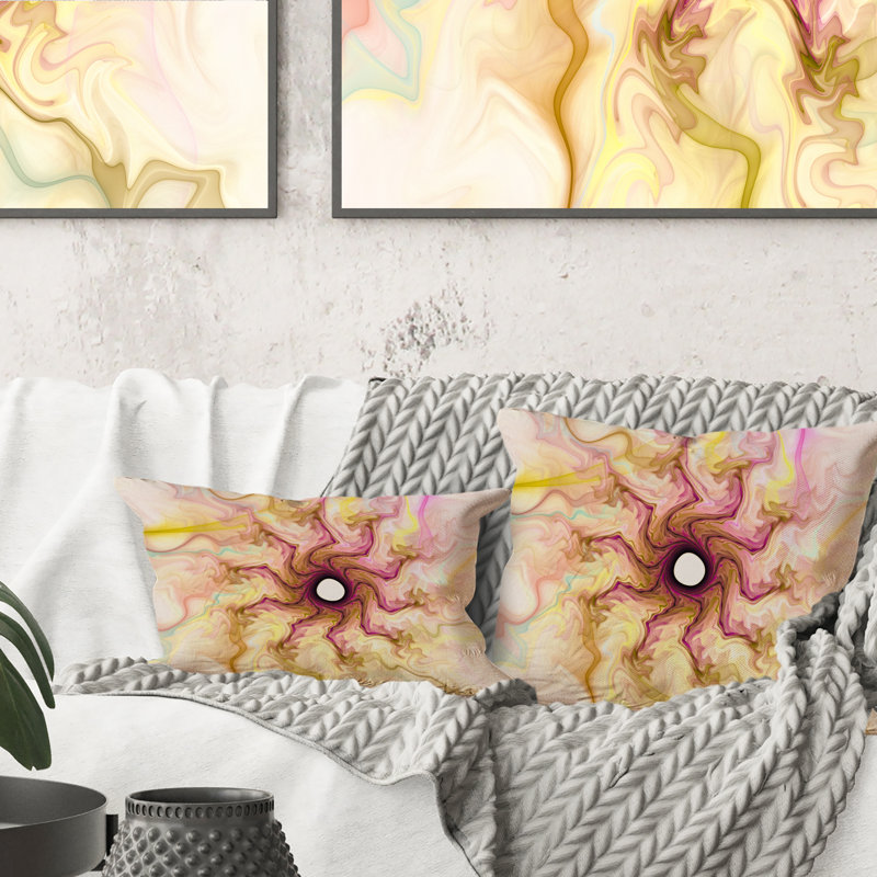 Coussin décoratif à fleurs moderne et surréel surréel, 16 po x 16 po