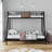 Platform Bunk Bed Twin Over Full, Compact Multi-Sleeper with Brown Finish, Metal and Wood Construction