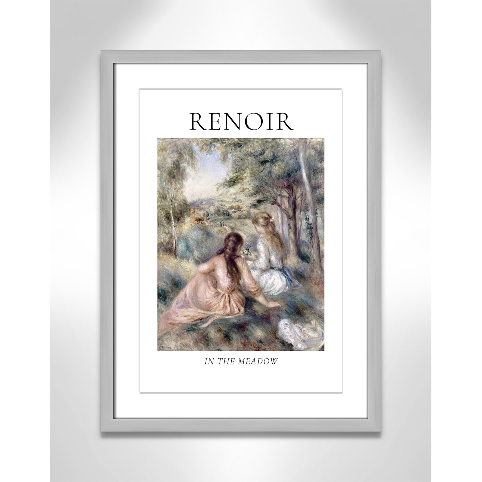 Old Masters Collection "In the Meadow" Print, Silver Single Picture Frame, Yes, 23" H x 17" W x 1.25" D