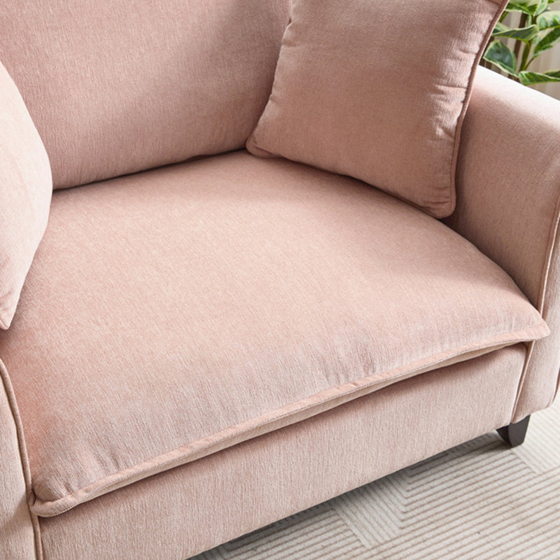 Fauteuil d'appoint simple avec coussin pour le salon, Chenille rose