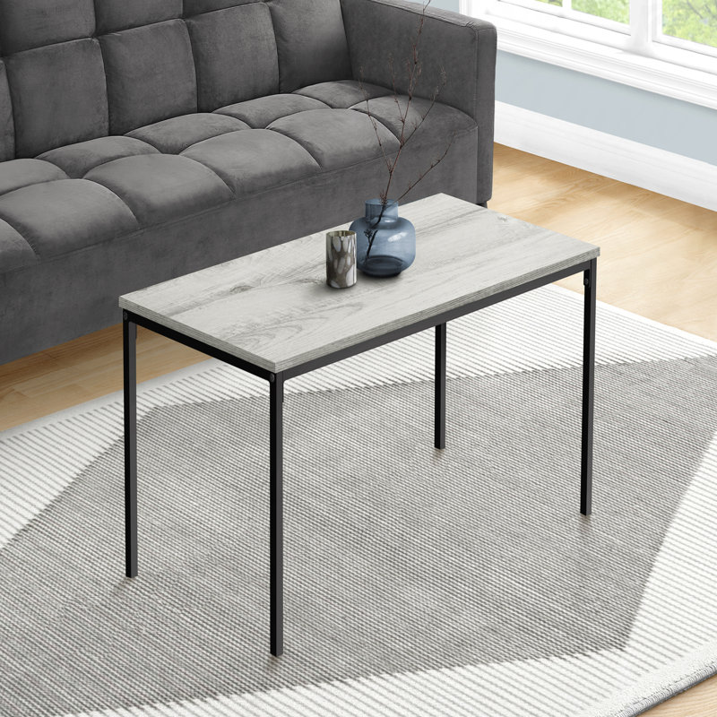 Table basse contemporaine contemporaine rectangulaire rectangulaire en métal brun L 40 po, Taupe, Noir