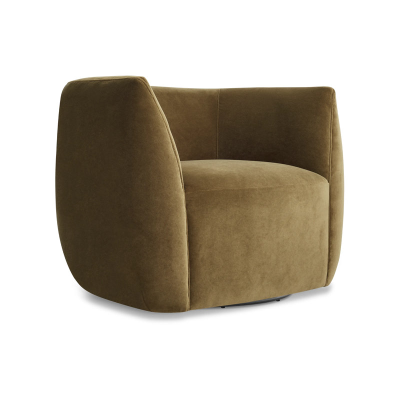 Council Swivel Barrel Chair, Moss Velvet