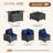7-pieces Patio Furniture Set With 44" Propane Gas Fire Pit Table-106877512