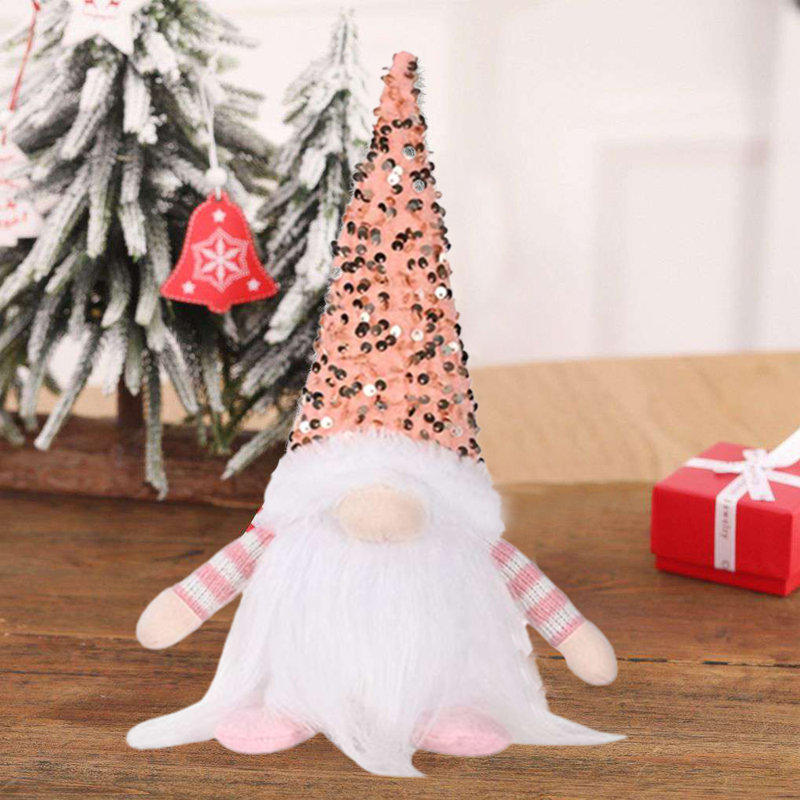 Gnomes de Noël 11,81 po avec peluche, Rose