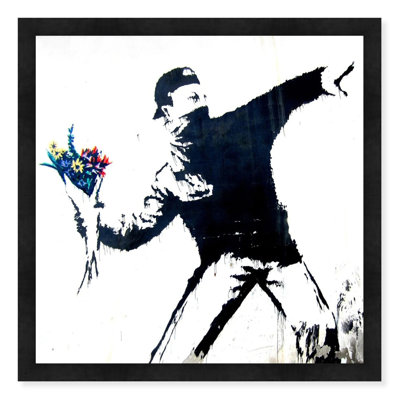 Bethléem, palestine (graffiti attribué à Banksy, détail) - reproduction sur toile