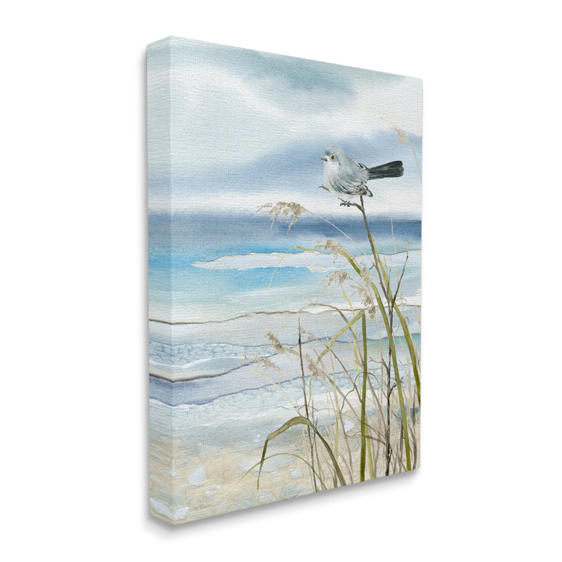 Reproduction d'oiseau et plage abstraite sur toile Beachcrest Home ™ par Carol Robinson, H 48 po x l 36 po x P 1,5 po