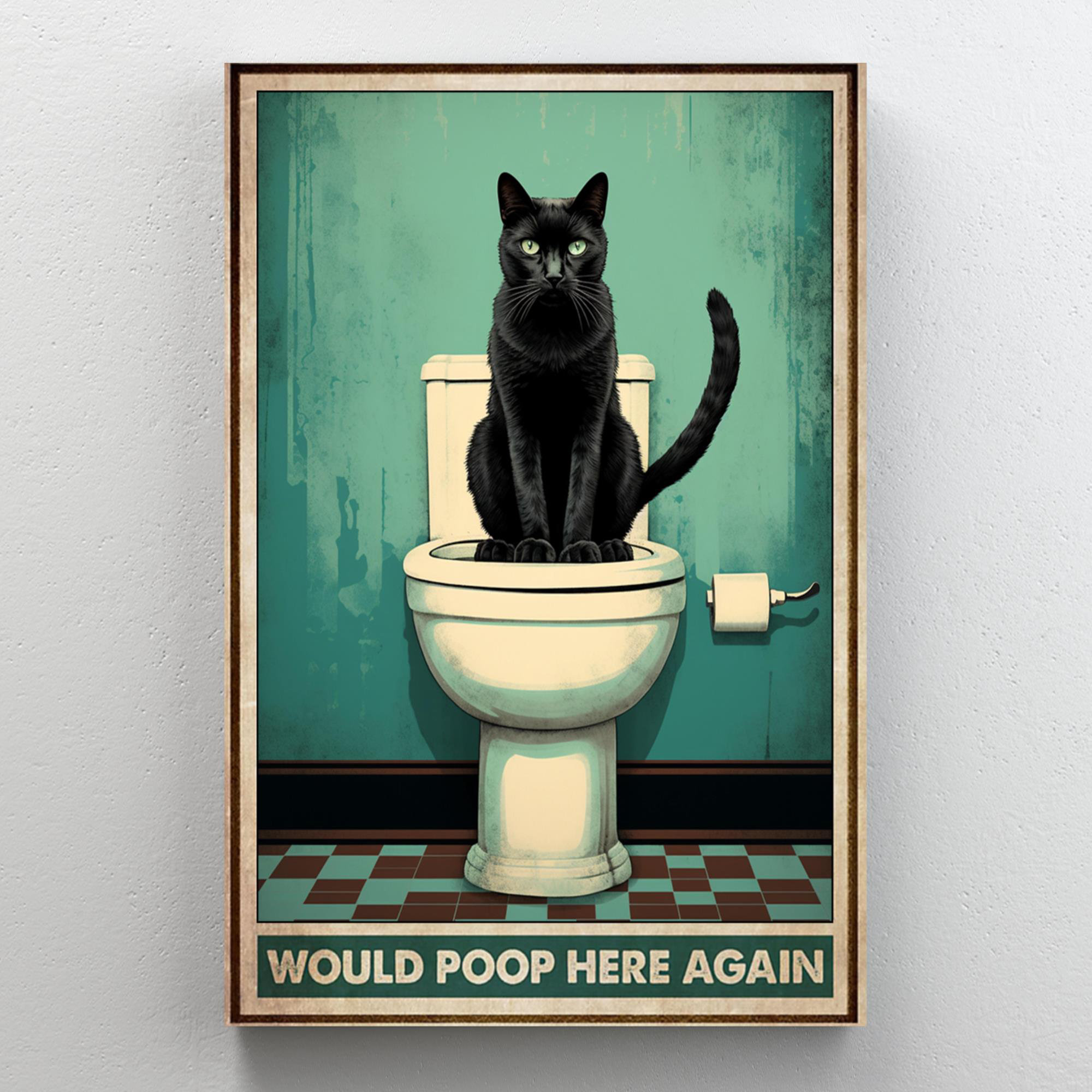 Trinx Lillyanne Black Cat Would Poop Here Again On Canvas Print | Wayfair