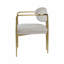 Ensemble de 2 chaises de salle à manger, accoudoirs en chenille beige avec pieds en métal doré