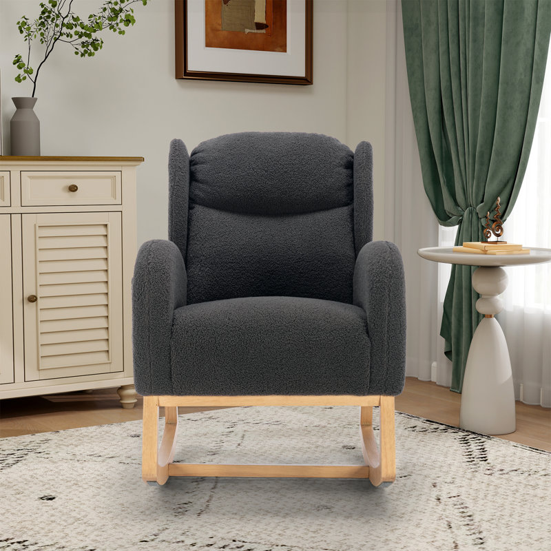 Fauteuil à bascule Teddy, Gris foncé