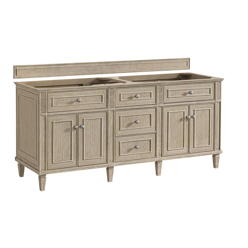Lorelai 72'' W Double Vanity, Whitewashed Oak, 8" Widespread, Tajnar Eclos