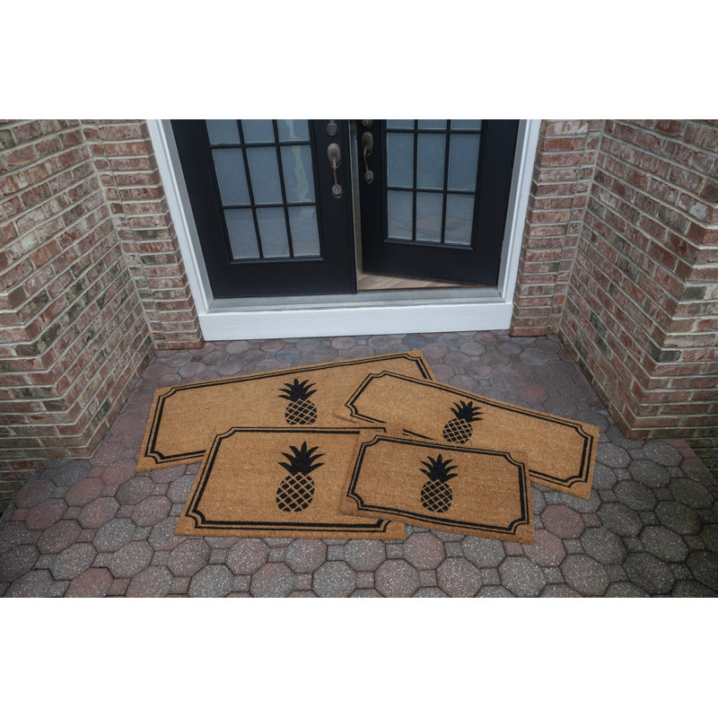 Sydney Pineapple Coir Doormat with Backing, Rectangle 1'6" x 2'6"